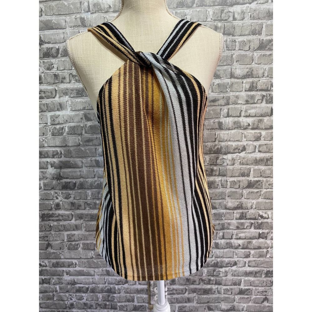 Retro Zara Knit Cross front halter top, M
